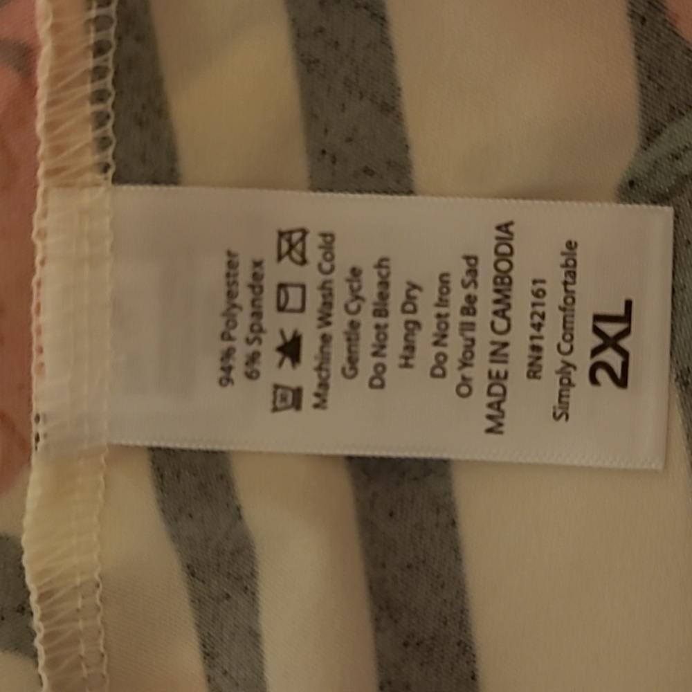 LuLaRoe size 2x  zebra print with pink flowers Maxi skirt - Picture 7 of 7